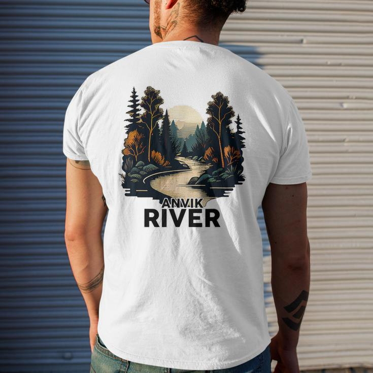 Anvik River Retro Minimalist River Anvik Men's T-shirt Back Print Gifts for Him