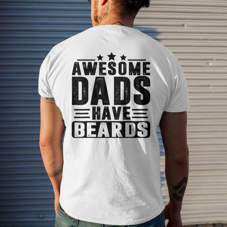 Awesome Dads Have Beards Fathers Day Mens Back Print T-shirt Gifts for Him
