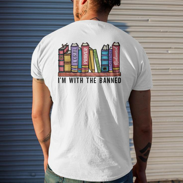Im With The Banned Books I Read Banned Books Lovers Library Men's Back Print T-shirt Gifts for Him