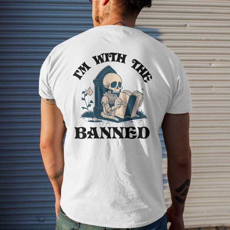 Im With The Banned Read Banned Books Lover Bookworm Men's Back Print T-shirt Gifts for Him