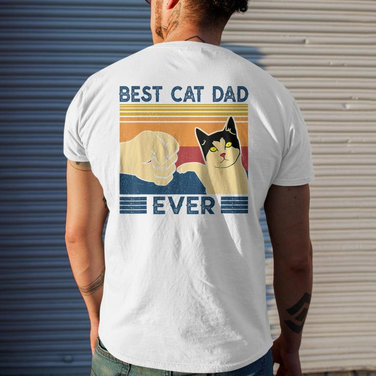 Best Cat Dad Ever Retro Vintage Cat Daddy Father Day Men's Back Print T-shirt Gifts for Him