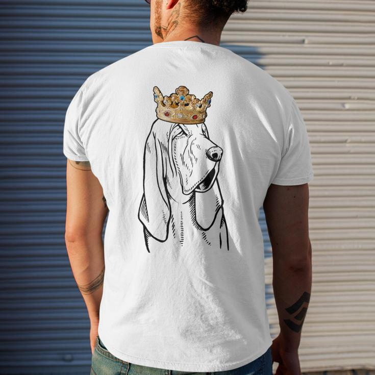 Bloodhound Dog Wearing Crown Men's T-shirt Back Print Gifts for Him