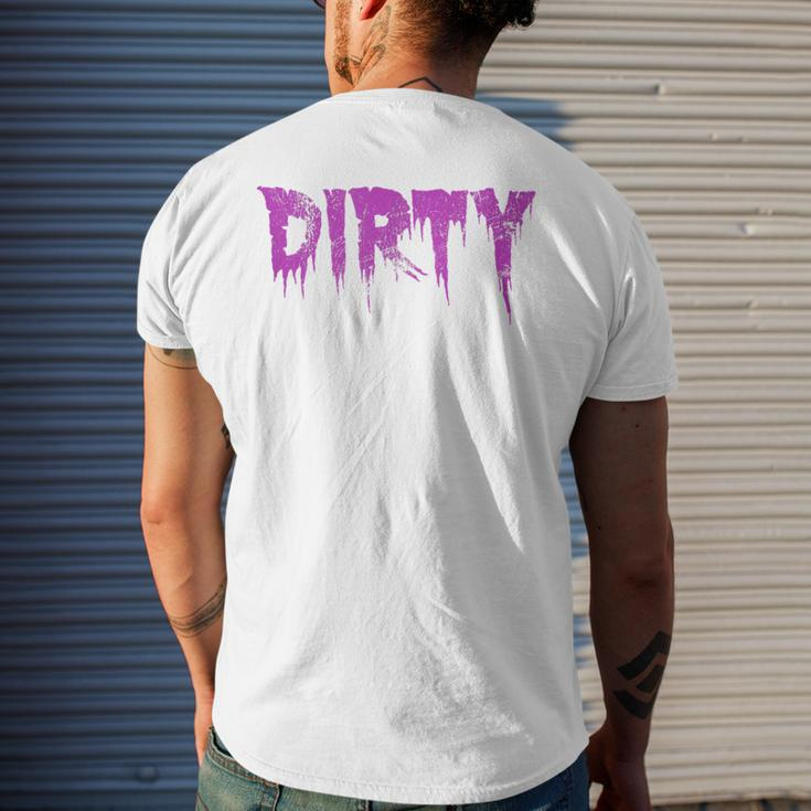 Dirty Words Horror Movie Themed Purple Distressed Dirty Men's T-shirt Back Print Gifts for Him