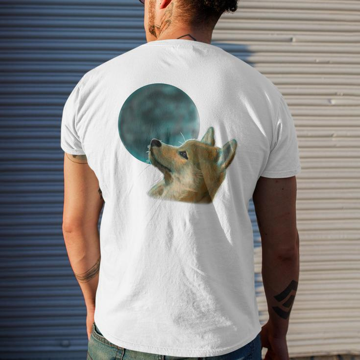 Dog Looking Up At The Moon Moon Funny Gifts Mens Back Print T-shirt Gifts for Him