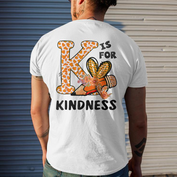 Leopard Unity Day World Kindness Day K Is For Kindness Men's T-shirt Back Print Gifts for Him