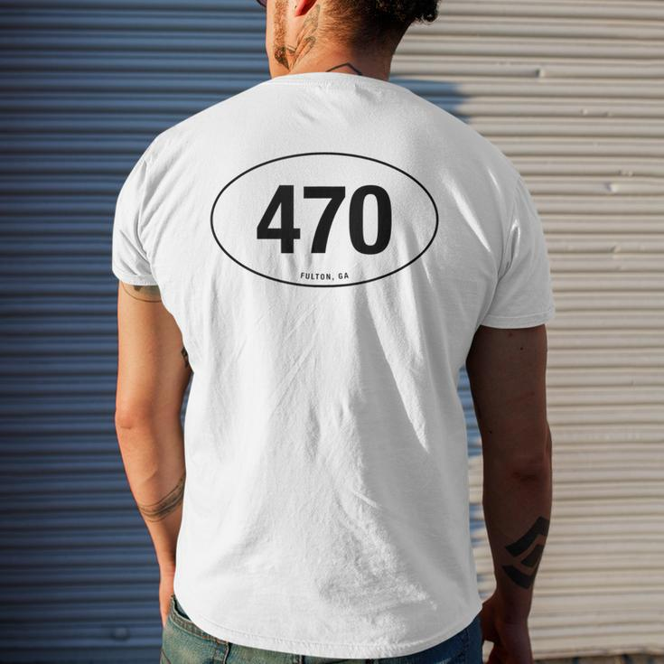 Georgia Area Code 470 Oval State Pride Men's T-shirt Back Print Gifts for Him