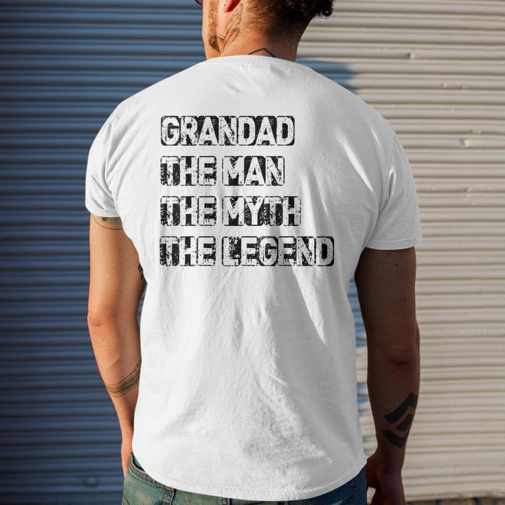 Grandad Man The Myth Legend Fathers Day Mens Back Print T-shirt Gifts for Him