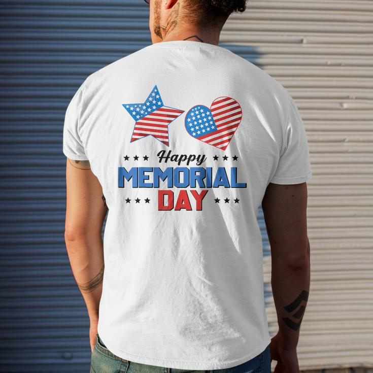Happy Memorial Day 4Th Of July American Flag Patriotic Men's Back Print T-shirt Gifts for Him