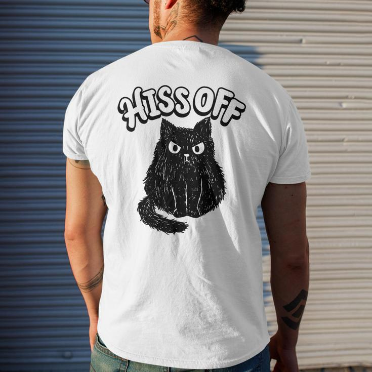 Hiss Off Grumpy Animal Lover Cute Kitten Cat Pet Owner Mens Back Print T-shirt Gifts for Him