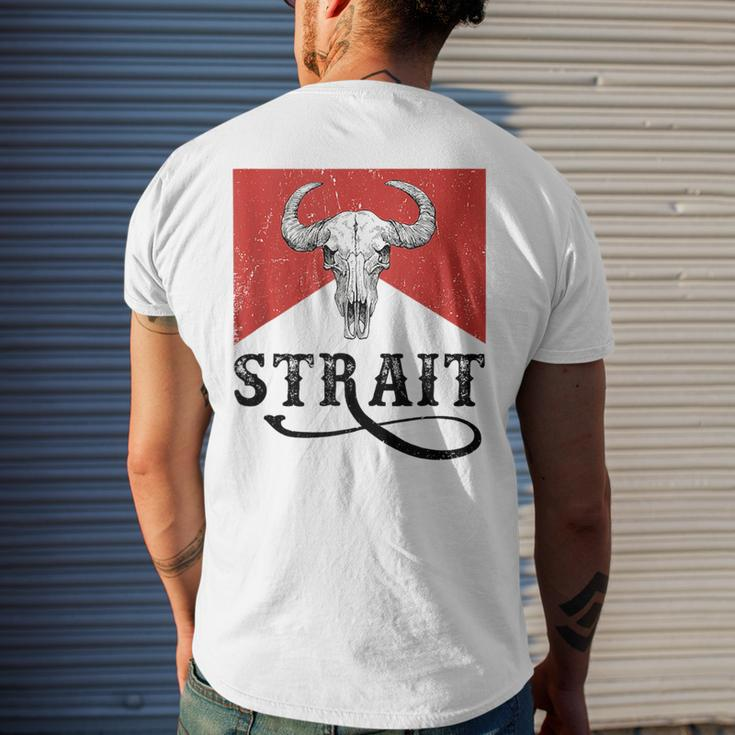 I Love Strait Name Strait Family Strait Western Cowboy Style Mens Back Print T-shirt Gifts for Him