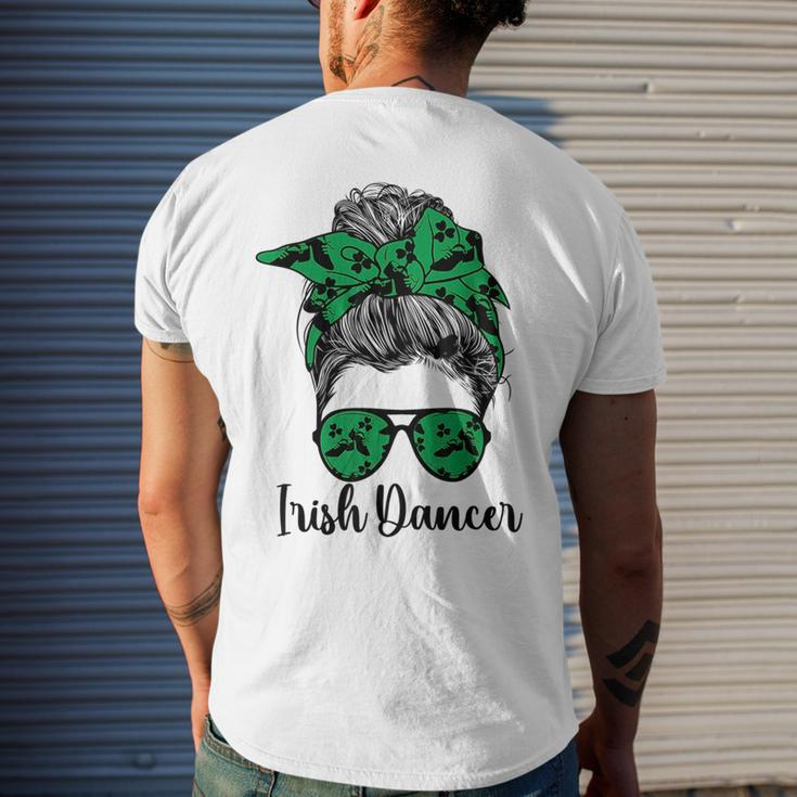 Irish Dancer Messy Bun Irish Dance Irish Dancing Mens Back Print T-shirt Gifts for Him