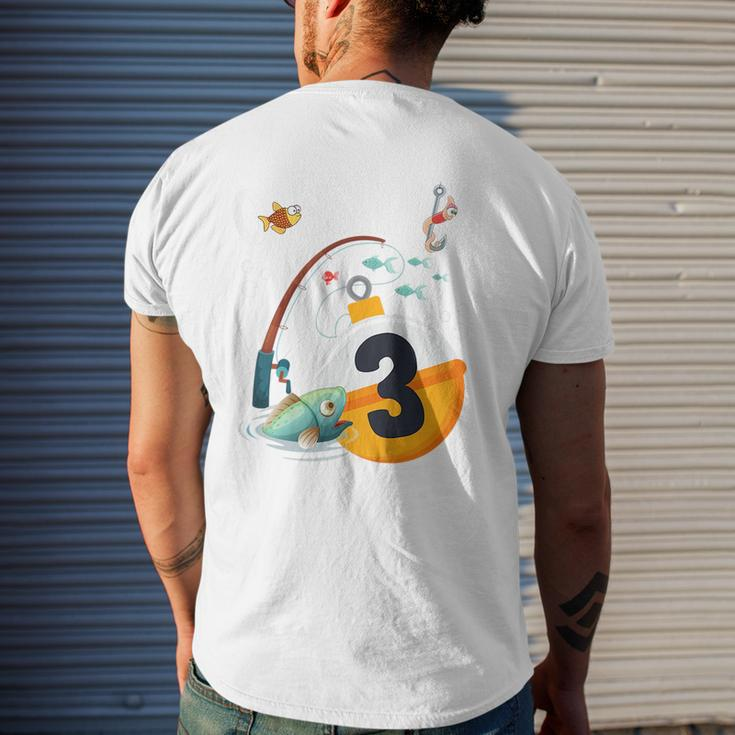 Kids 3Rd Birthday Fishing Theme For Boys And Girls O-Fishally 3 Mens Back Print T-shirt Gifts for Him
