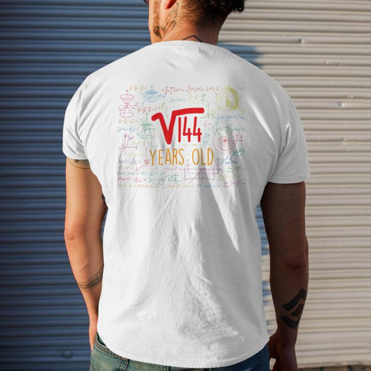 Kids Square Root Of 144 12Th Birthday 12 Years Old Mens Back Print T-shirt Gifts for Him