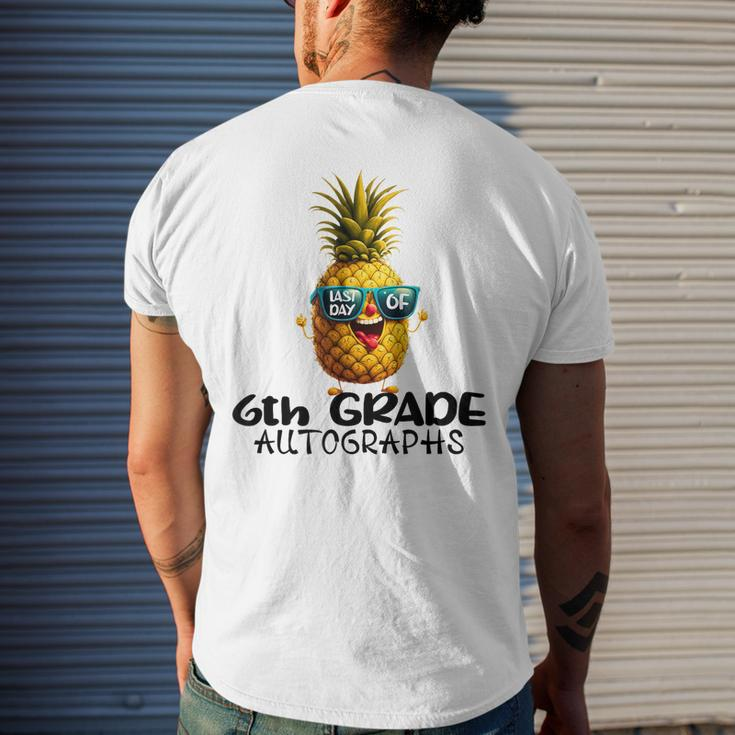 Last Day Of 6Th Grade Autograph Graduation Boys Girls Funny Mens Back Print T-shirt Gifts for Him