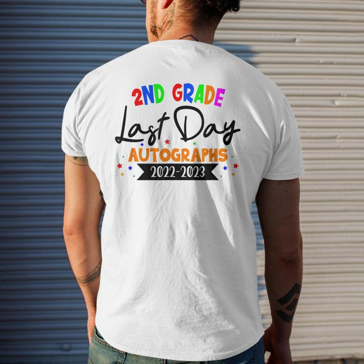 Last Day Of School 2023 Autograph 2Nd Grade Graduation Party Mens Back Print T-shirt Gifts for Him