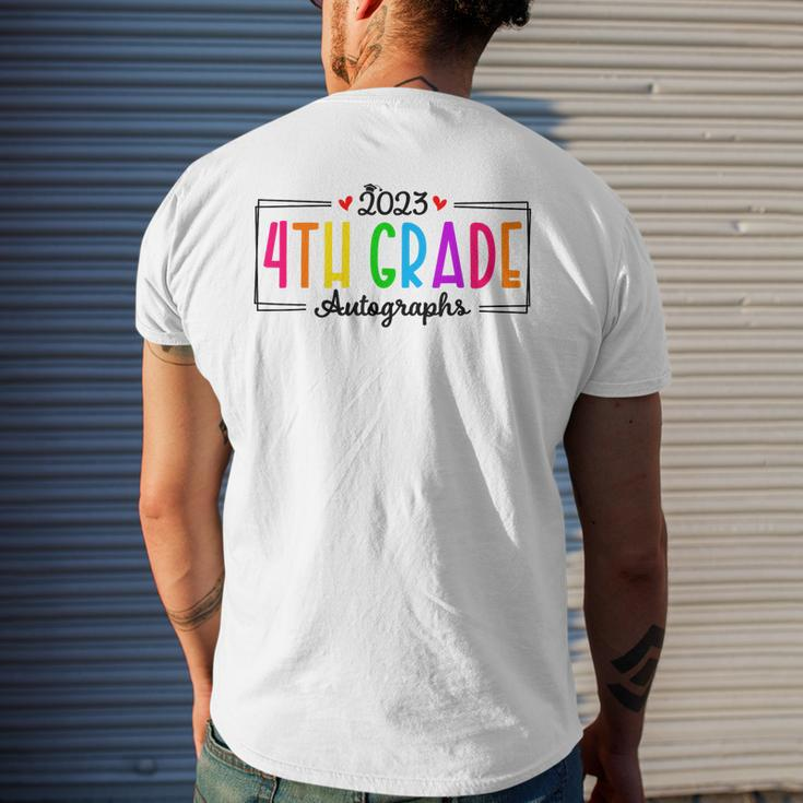 Last Day Of School 2023 Autograph 4Th Grade Graduation Party Mens Back Print T-shirt Gifts for Him