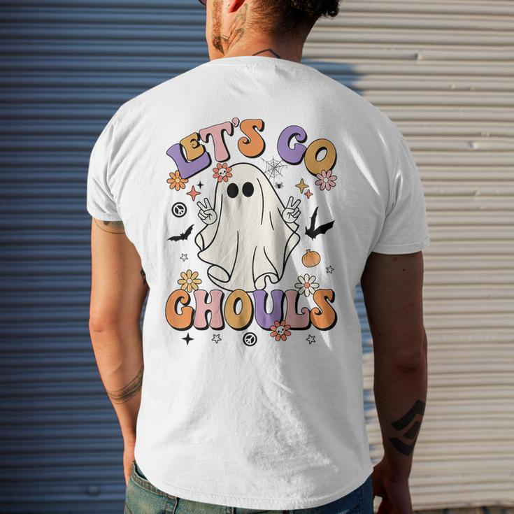 Lets Go Ghouls Retro Halloween Party Funny Ghost Pumpkin Pumpkin Funny Gifts Mens Back Print T-shirt Gifts for Him