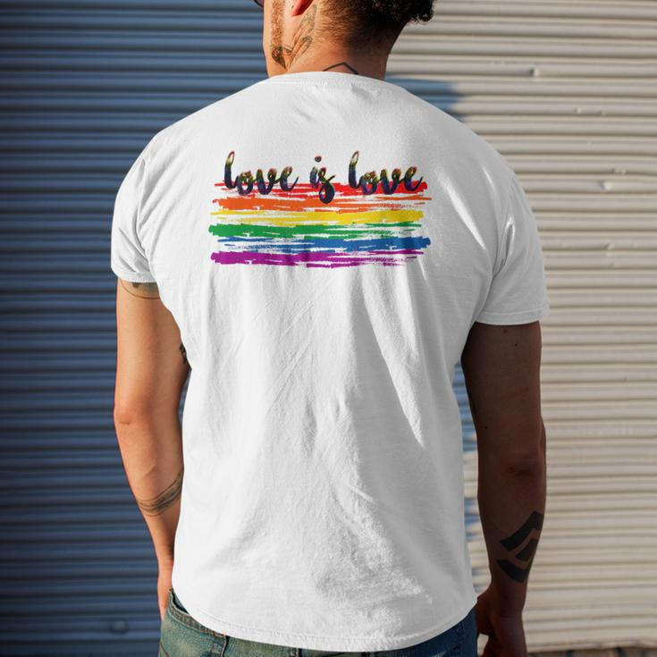 Love Is Love Gay Pride Parade 2020 Mens Back Print T-shirt Gifts for Him