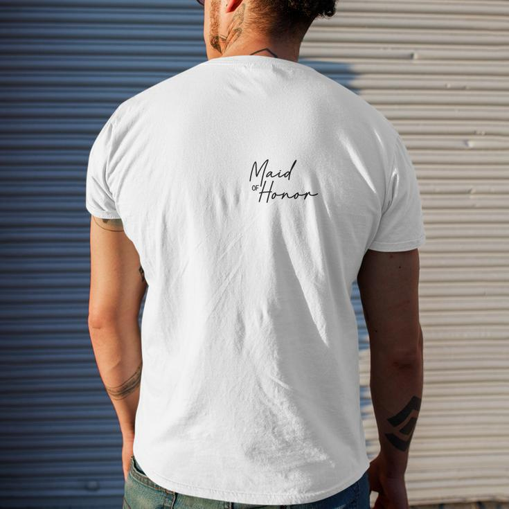 Maid Of Honor Gifts For Wedding Day Proposal Matron Of Honor Mens Back Print T-shirt Funny Gifts