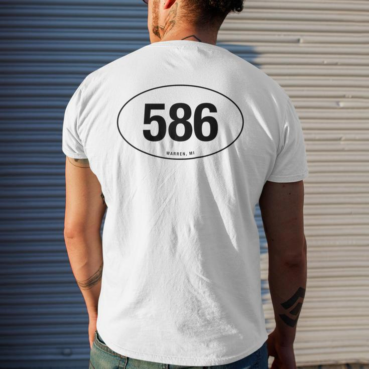 Michigan Area Code 586 Oval State Pride Men's T-shirt Back Print Gifts for Him