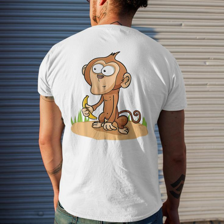 Monkey Grivet Rhesus Macaque Crab-Eating Macaque Men's T-shirt Back Print Gifts for Him