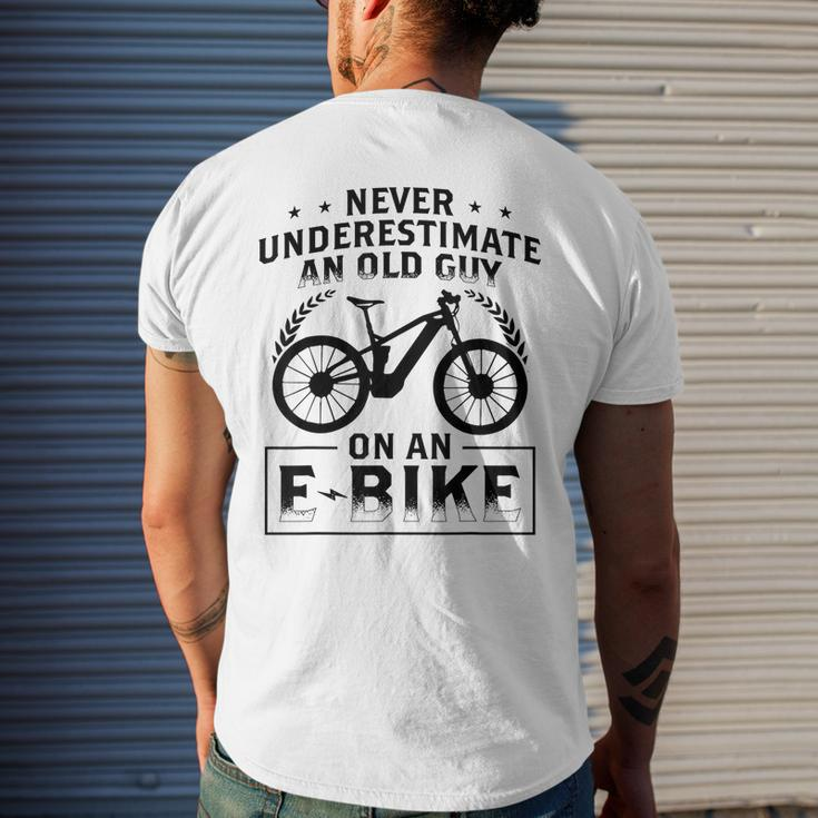 Mountain Bike Ebike Biker Dad Grandpa Cyclist Gift Ebike Gift For Mens Mens Back Print T-shirt Gifts for Him