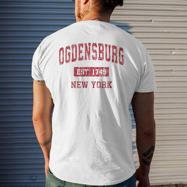 Ogdensburg New York Ny Vintage Sports Red Men's T-shirt Back Print Gifts for Him