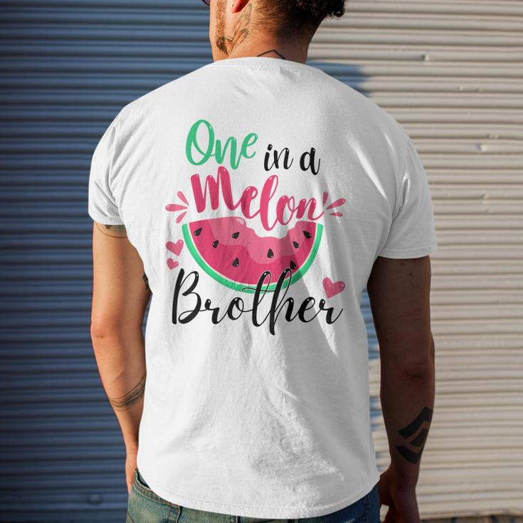 One In A Melon Brother Summer Birthday Party Matching Mens Back Print T-shirt Gifts for Him