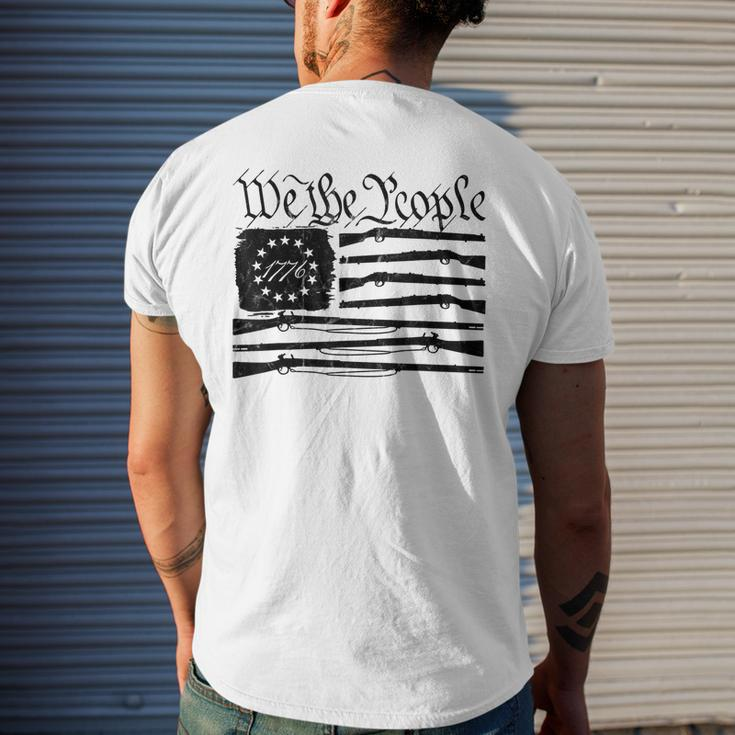 We The People Gun Rights American Flag 4Th Of July Patriotic Men's Back Print T-shirt Gifts for Him