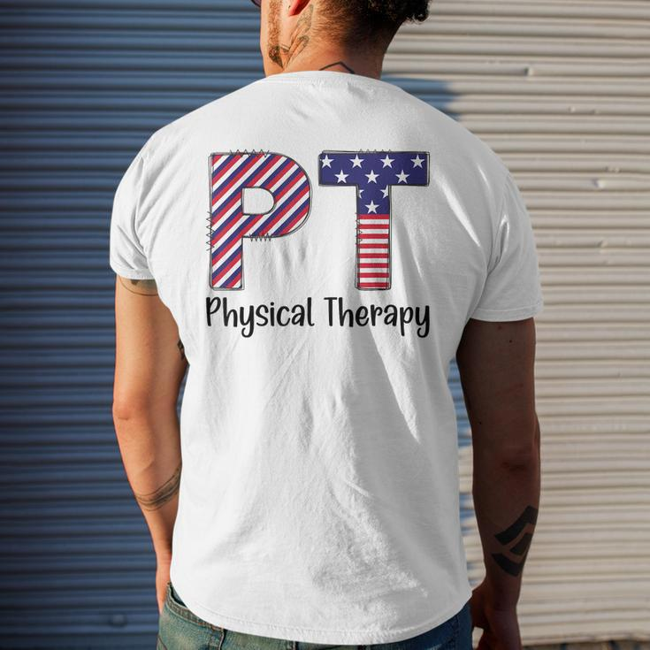 Physical Therapy 4Th Of July Design Cool Physical Therapist Mens Back Print T-shirt Gifts for Him