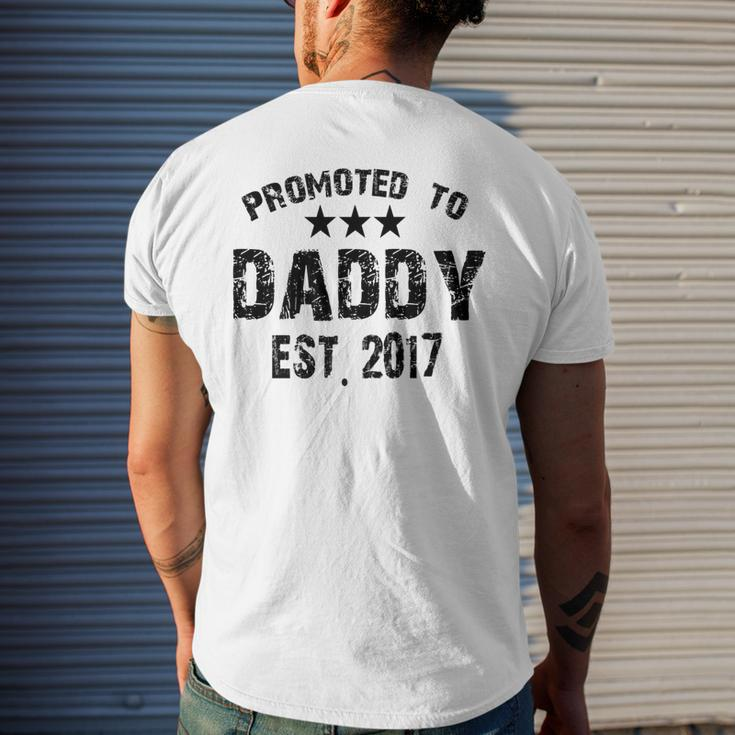 Promoted To Daddy Est 2017 Daddy Funny Gifts Mens Back Print T-shirt Gifts for Him