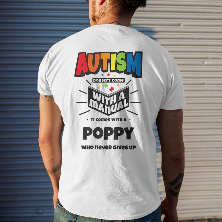 Proud Autism Poppy Quote - Autistic Pride Awareness Saying Mens Back Print T-shirt Gifts for Him