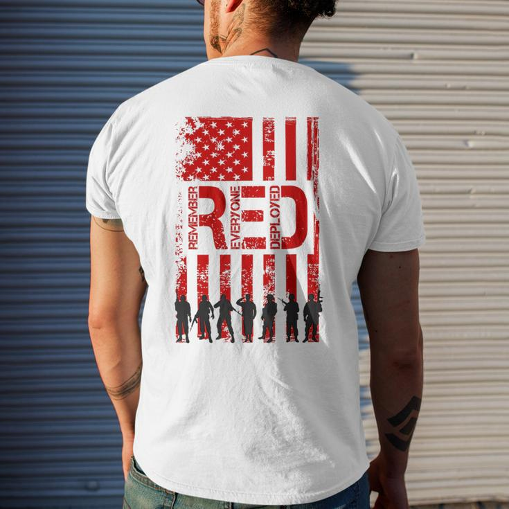 Red Friday Remember Everyone Deployed Usa Flag 4Th Of July Mens Back Print T-shirt Gifts for Him