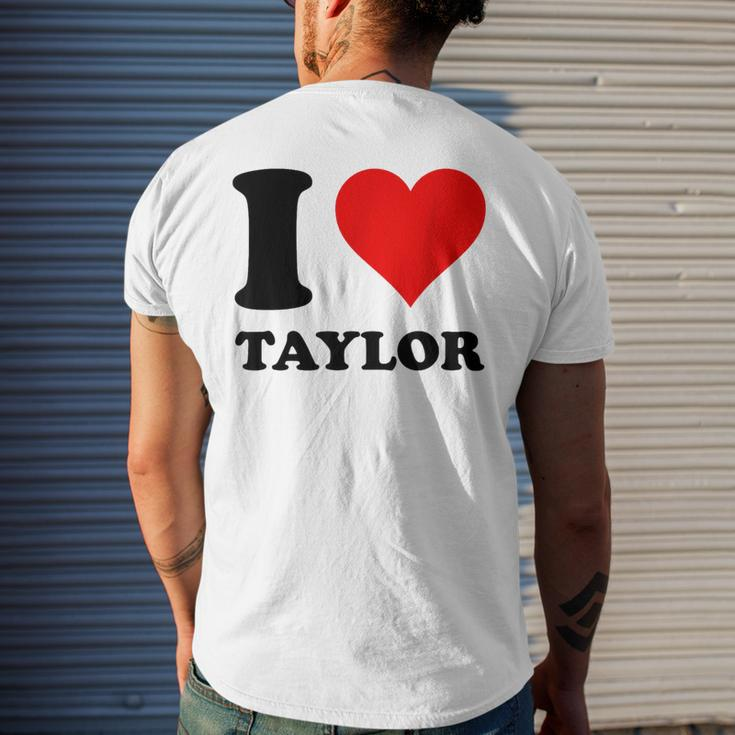 Red Heart I Love Taylor Men's T-shirt Back Print Gifts for Him