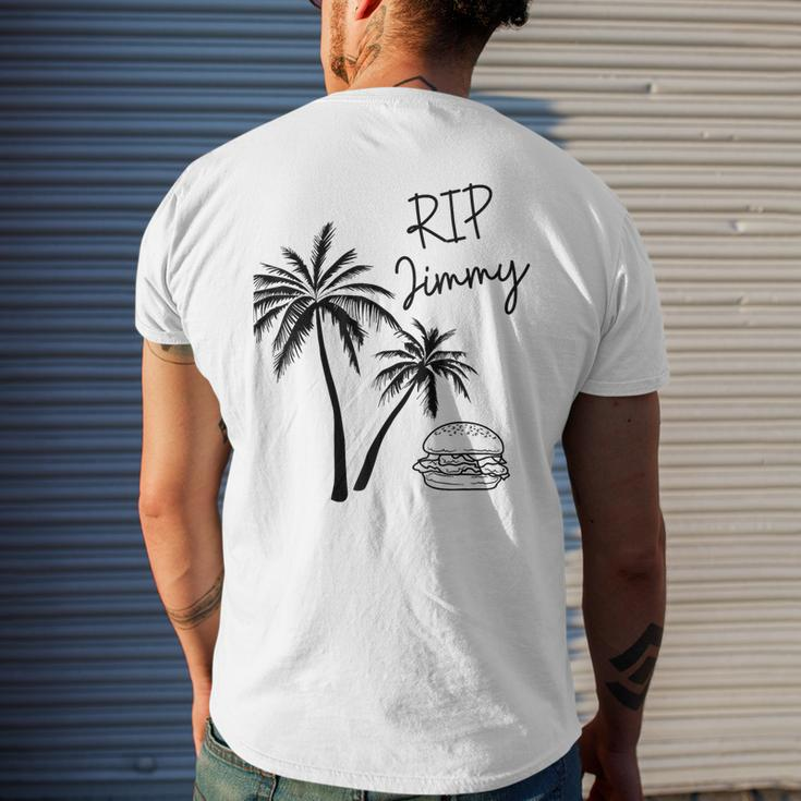 Rest In Peace Jimmy Cheeseburger Palm Trees Men's T-shirt Back Print Gifts for Him