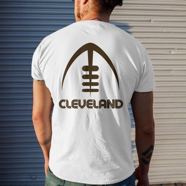 Retro Cleveland Cle Orange Brown Vintage Design Classic Font Mens Back Print T-shirt Gifts for Him