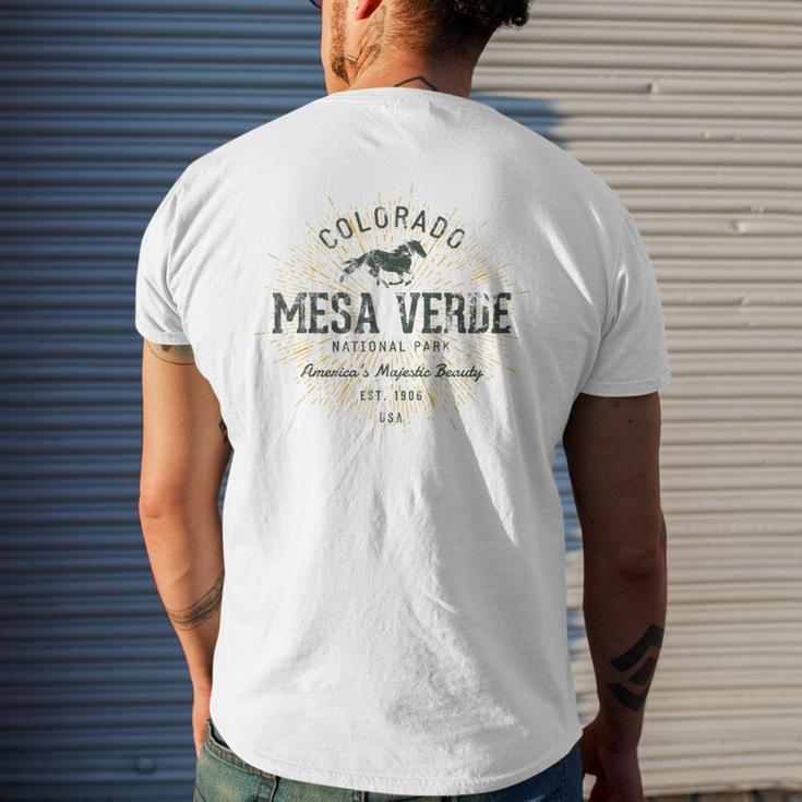 Retro Style Vintage Mesa Verde National Park Men's T-shirt Back Print Gifts for Him