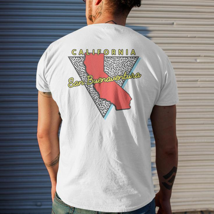 San Buenaventura California Retro Triangle Ca City Men's T-shirt Back Print Gifts for Him