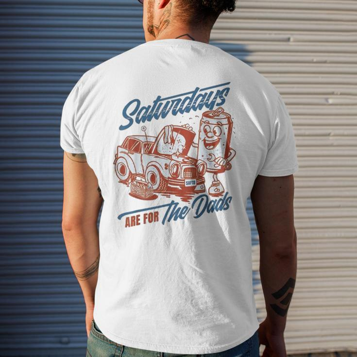 Saturdays Are For The Dads Car Guy Mens Back Print T-shirt Gifts for Him