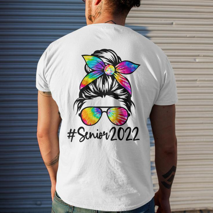 Senior 2022 Messy Bun Tie Dye Last Day Of School Graduation Men's Back Print T-shirt Gifts for Him