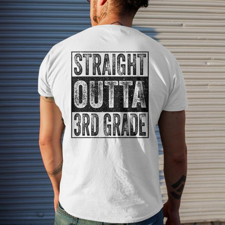 Straight Outta 3Rd Grade Class 2022 Graduate Third Grade Men's Back Print T-shirt Gifts for Him