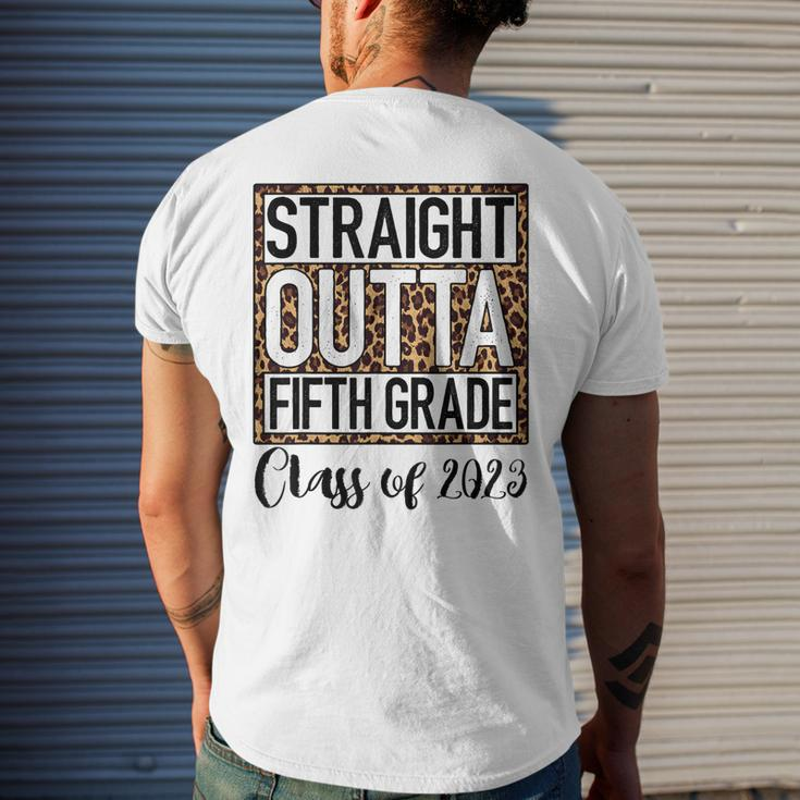Straight Outta Fifth Grade Graduation 2023 Class 5Th Grade Men's Back Print T-shirt Gifts for Him
