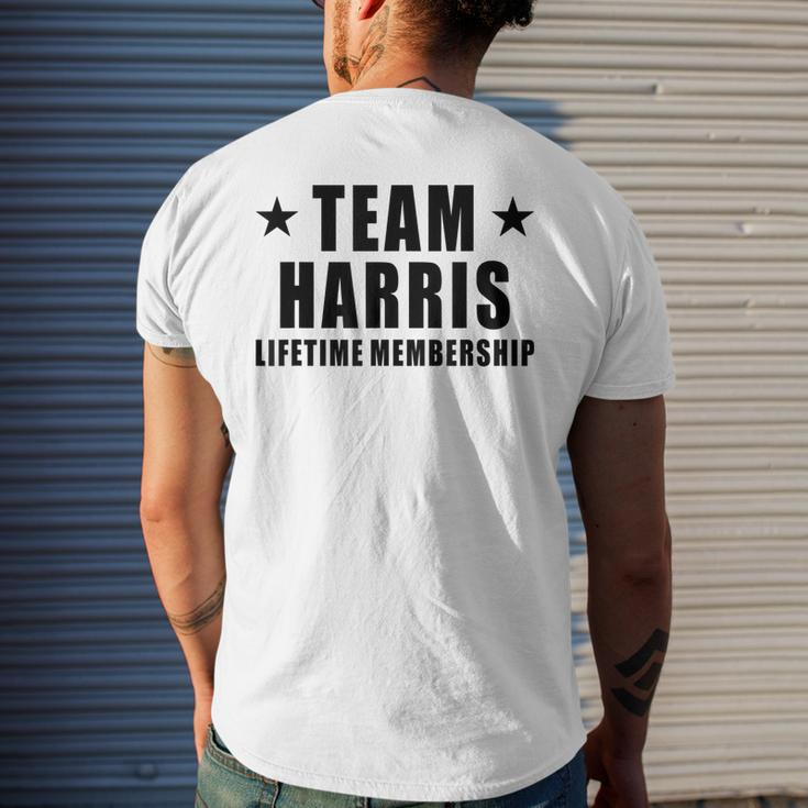 Team Harris Lifetime Membership Funny Family Last Name Men's Crewneck Short Sleeve Back Print T-shirt Gifts for Him