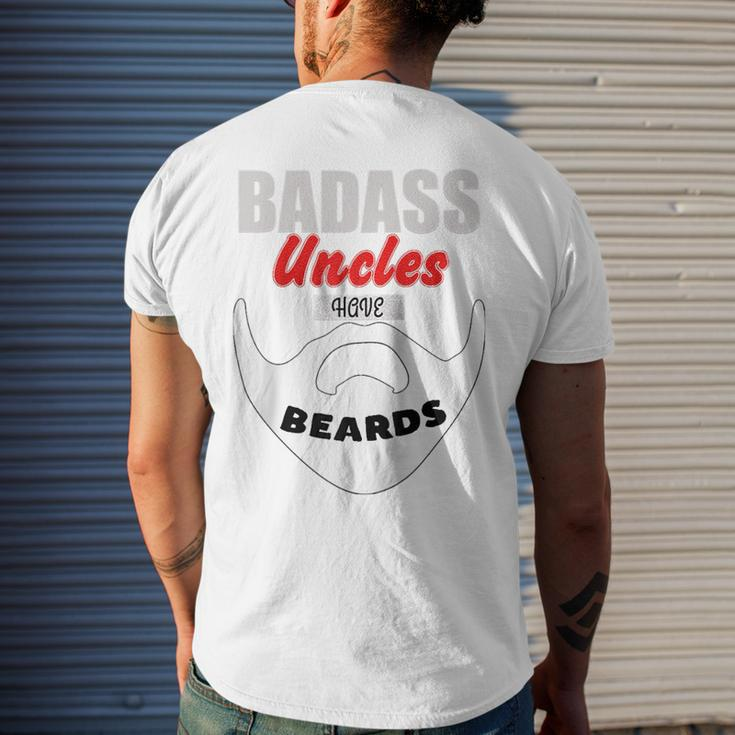 Uncles Gifts Uncle Beards Men Bearded Mens Back Print T-shirt Gifts for Him