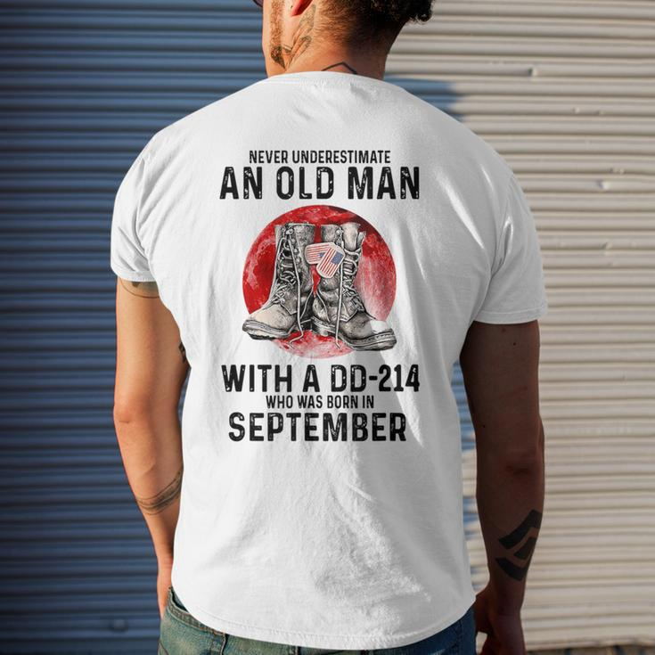 Never Underestimate An Old September Man With A Dd 214 Men's T-shirt Back Print Gifts for Him