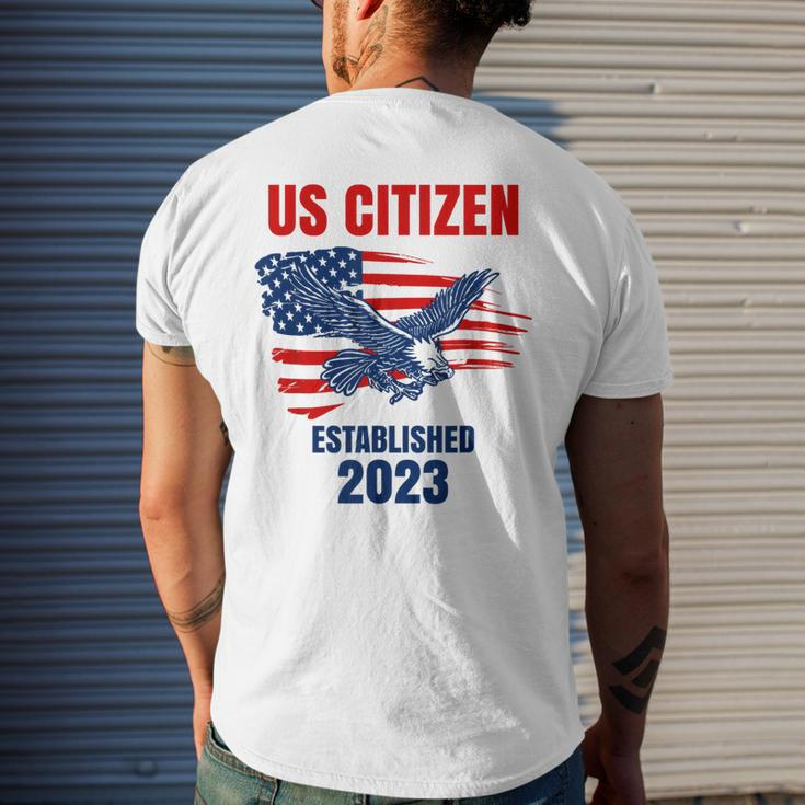 Us Citizen - Established 2023 - Proud New American Citizen Mens Back Print T-shirt Gifts for Him