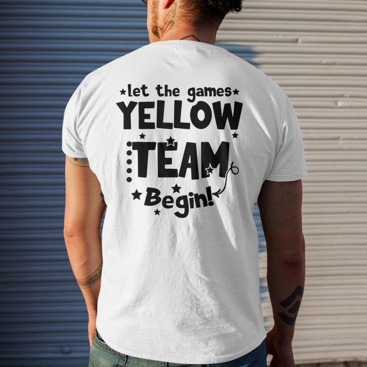 Yellow Team Let The Games Begin Field Trip Day Mens Back Print T-shirt Gifts for Him