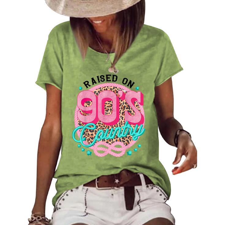 Raised On 90S Country Vintage Cow Look Women's Short Sleeve Loose T-shirt