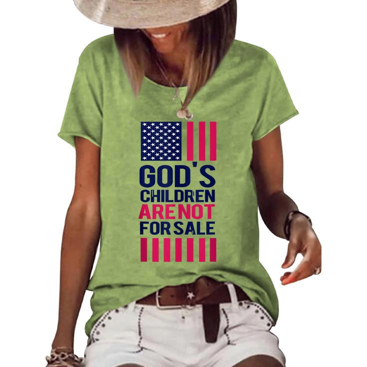 Gods Children Are Not For Sale Funny Saying Gods Children  Women's Short Sleeve Loose T-shirt