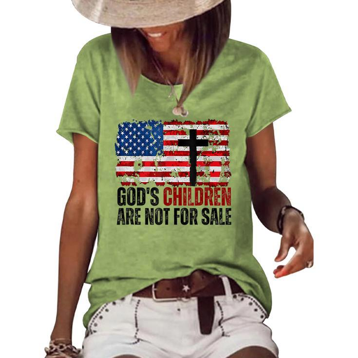 Gods Children Are Not For Sale Funny    Women's Short Sleeve Loose T-shirt